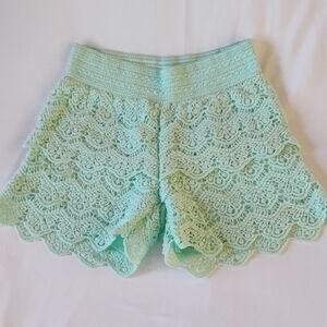 Justice Light Green Lace Shorts